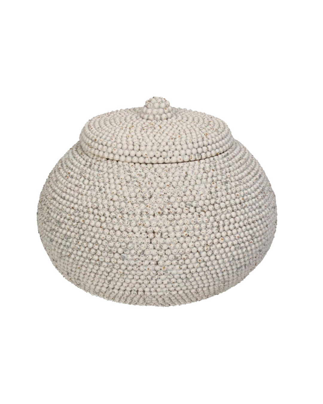 urn met kralenstructuur creme - rememberme webshop